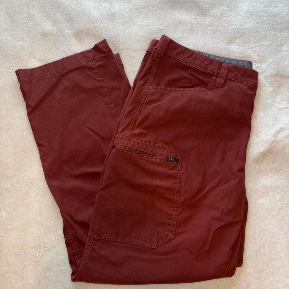 Eddie-bauer Men's Burgundy and Brown Trousers